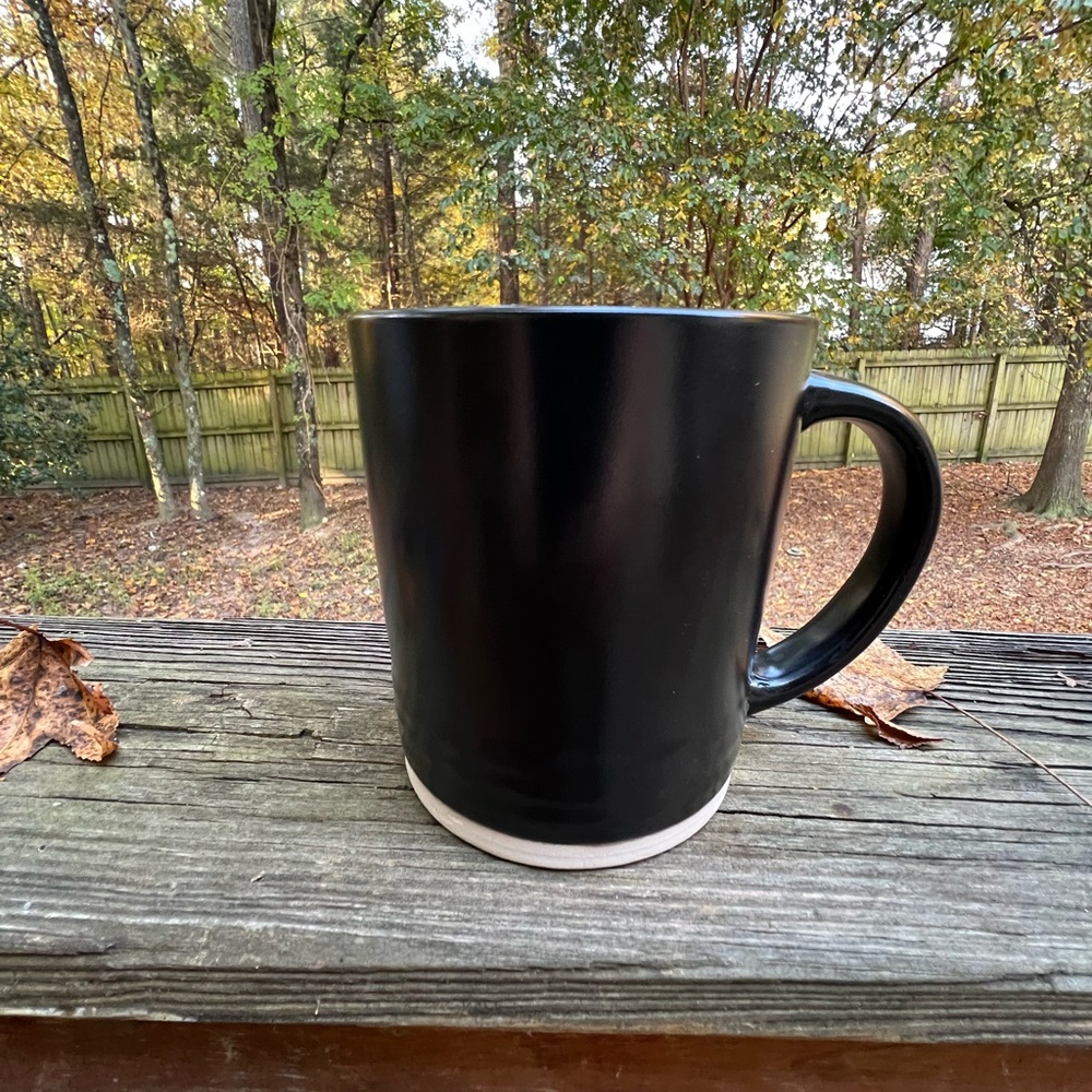 Dwell Studios Black and Tan Ceramic Mug